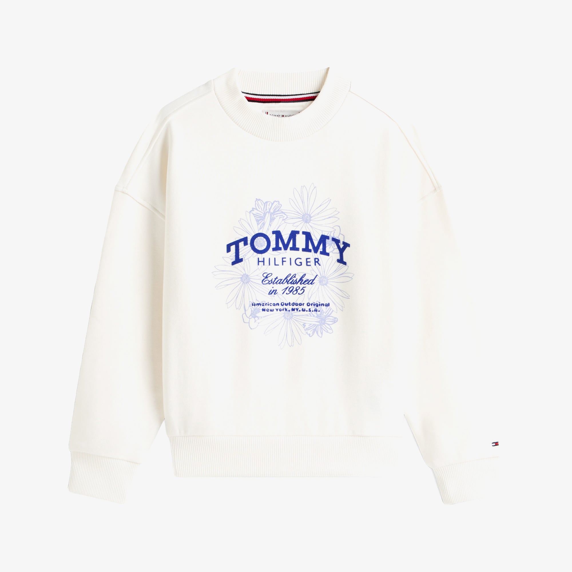 Tommy Hilfiger Flower Çocuk Beyaz Sweatshirt