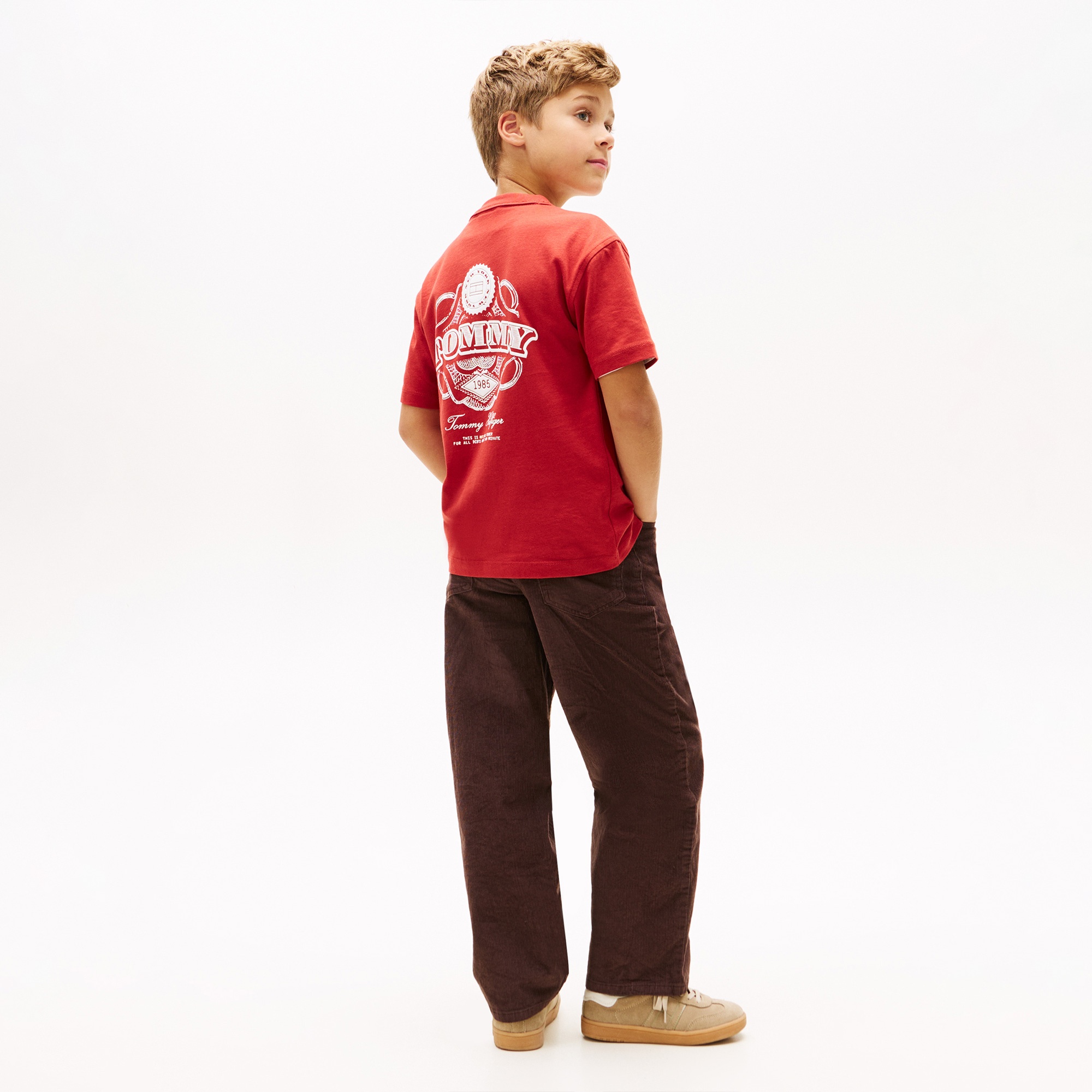 Tommy Hilfiger Puff Print Graphic Çocuk Kırmızı T-Shirt