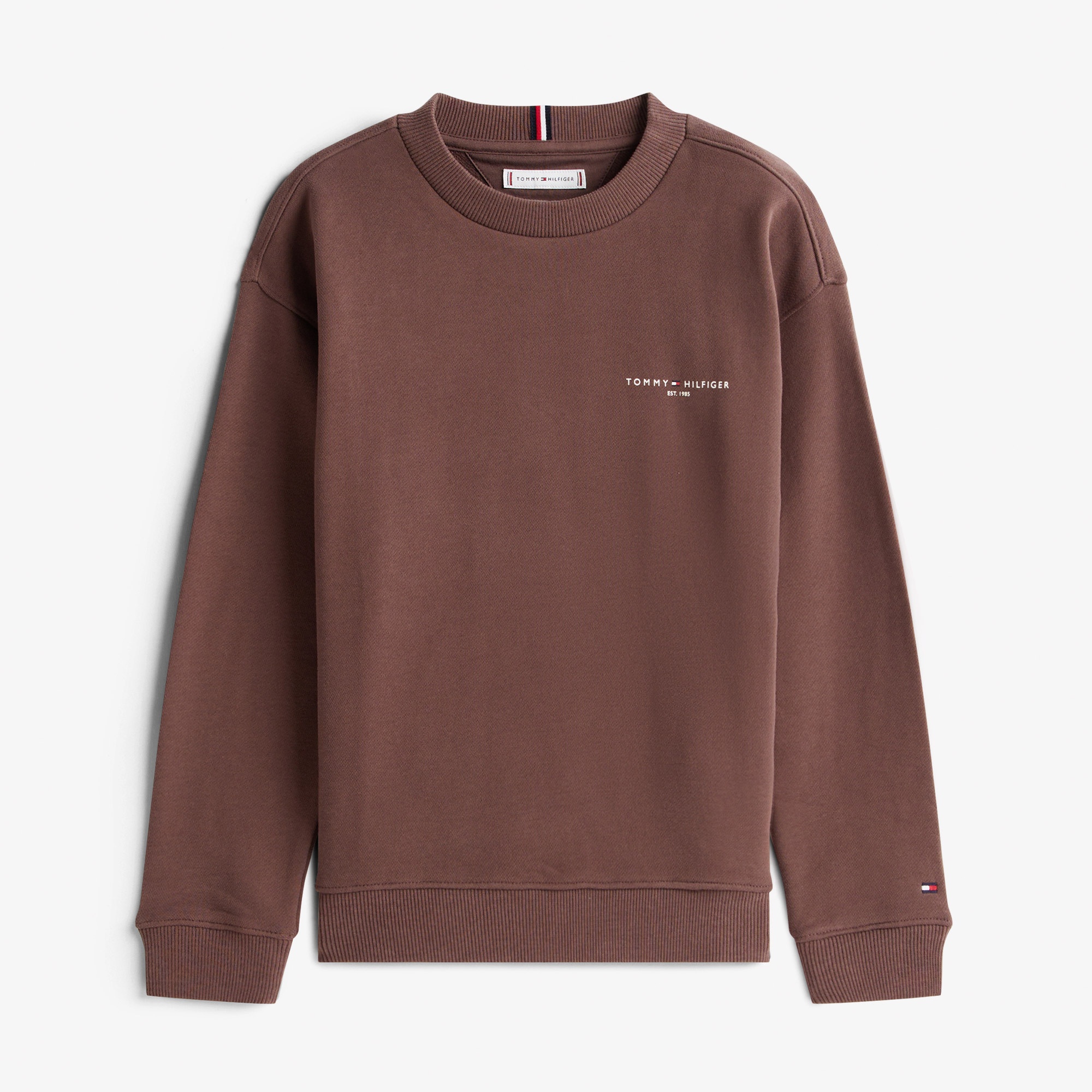 Tommy Hilfiger Mini Corp C-Neck Çocuk Kahverengi Sweatshirt