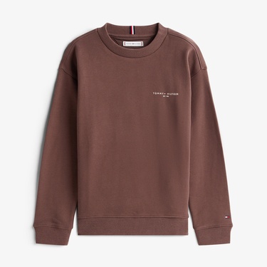  Tommy Hilfiger Mini Corp C-Neck Çocuk Kahverengi Sweatshirt