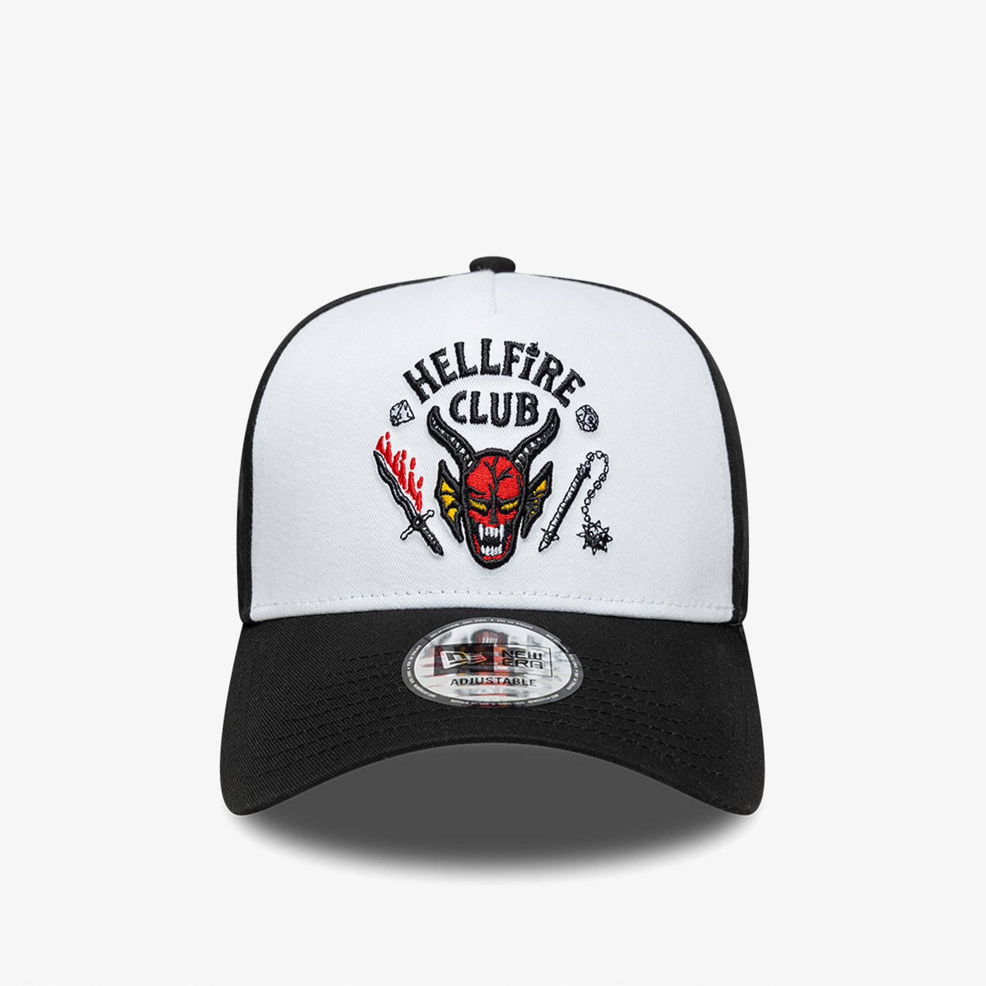 New Era Stranger Things Hellfire Club 9Forty E-Frame Unisex Siyah/Beyaz Şapka