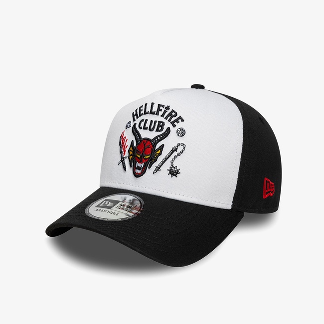  New Era Stranger Things Hellfire Club 9Forty E-Frame Unisex Siyah/Beyaz Şapka