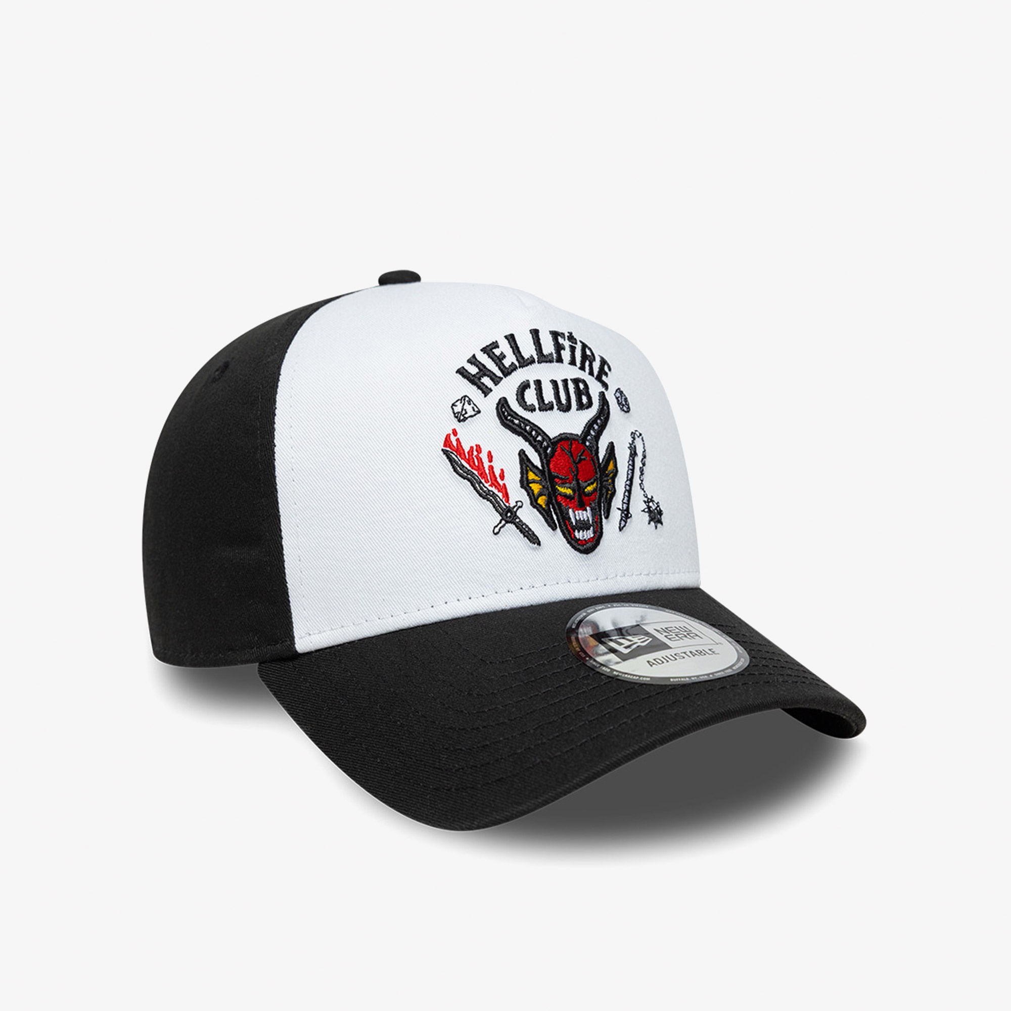 New Era Stranger Things Hellfire Club 9Forty E-Frame Unisex Siyah/Beyaz Şapka