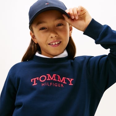  Tommy Hilfiger Crew Neck Çocuk Mavi Sweatshirt
