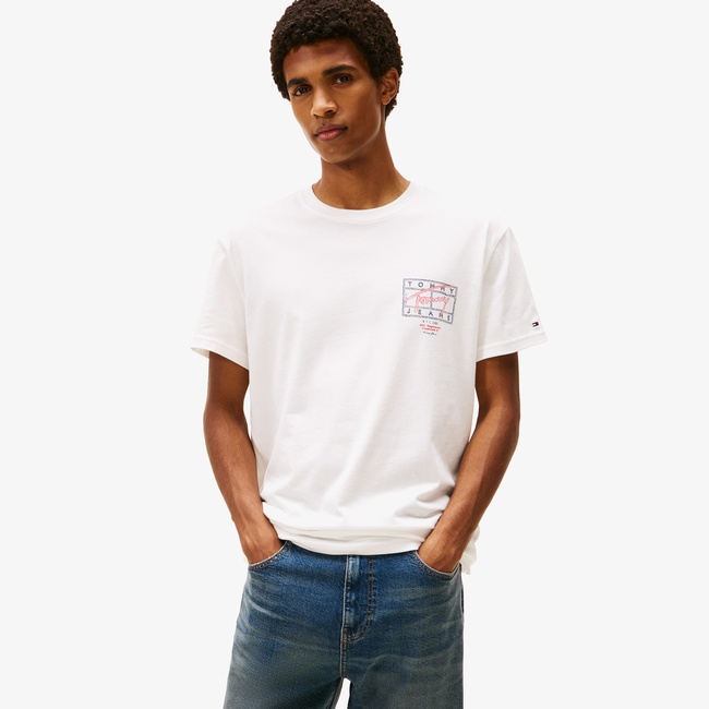  Tommy Hilfiger Signature Erkek Beyaz T-Shirt