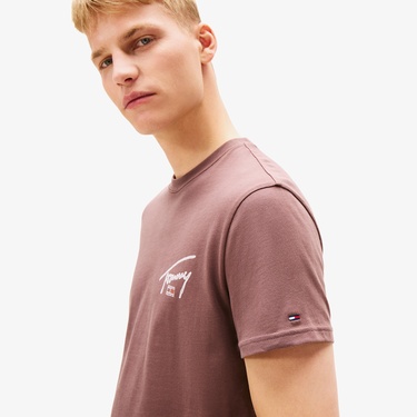  Tommy Hilfiger Signature Erkek Kahverengi T-Shirt