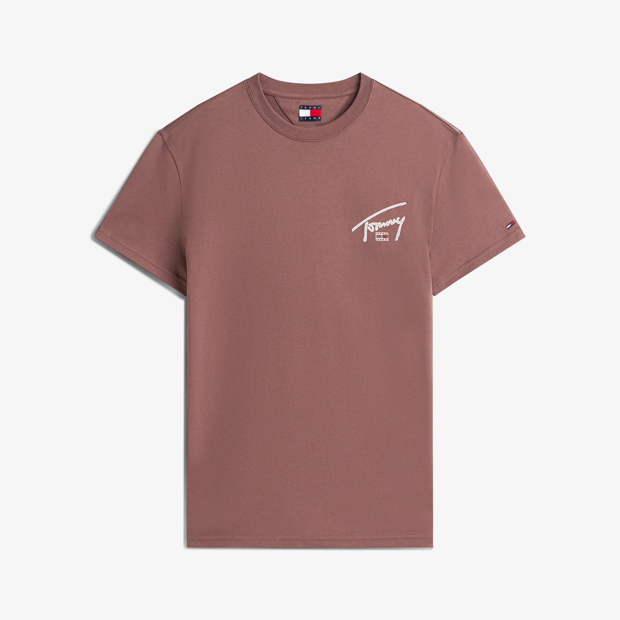 Tommy Hilfiger Signature Erkek Kahverengi T-Shirt