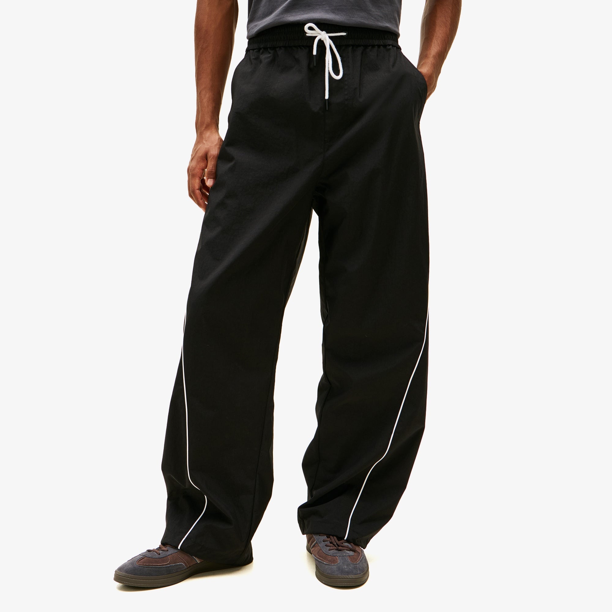 Tommy Hilfiger Theo Parachute Track Erkek Siyah Pantolon