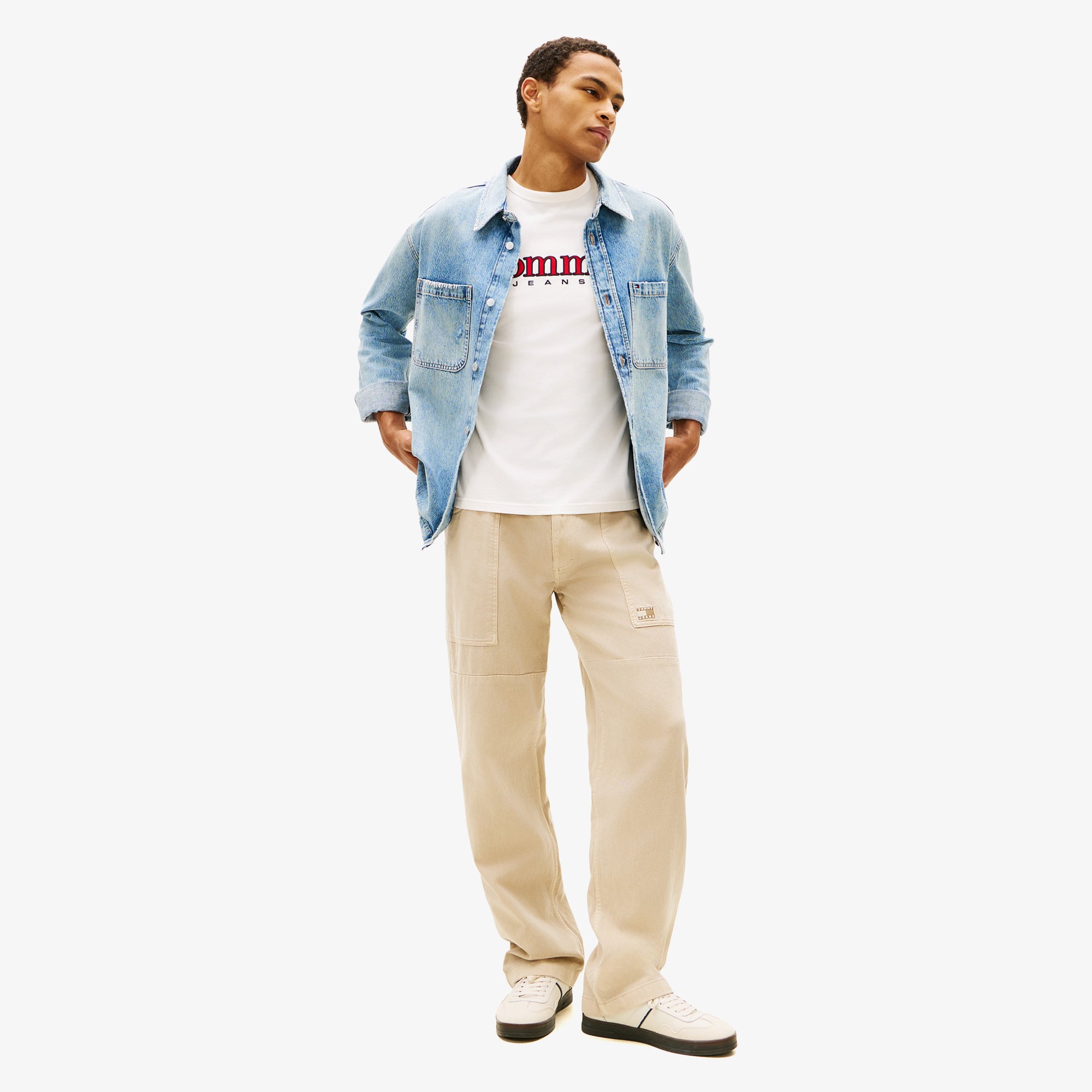  Tommy Hilfiger Jaimie Fabric Blocking Pant Erkek Bej Pantolon