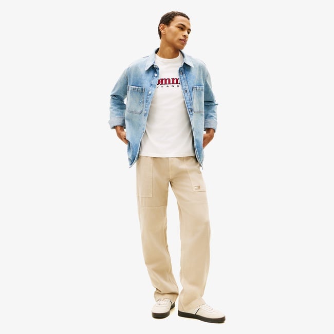  Tommy Hilfiger Jaimie Fabric Blocking Pant Erkek Bej Pantolon