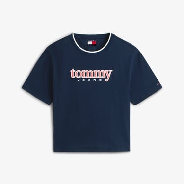  Tommy Hilfiger Boxy Tommy Applique Kadın Mavi T-Shirt