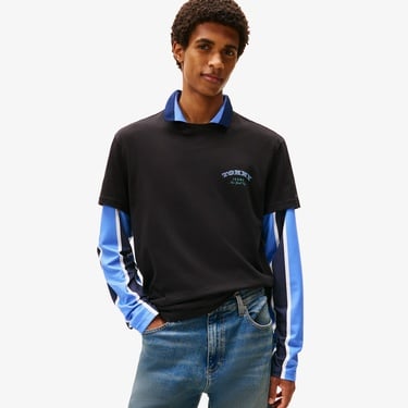  Tommy Hilfiger Regular Dollar Stack Erkek Siyah T-Shirt