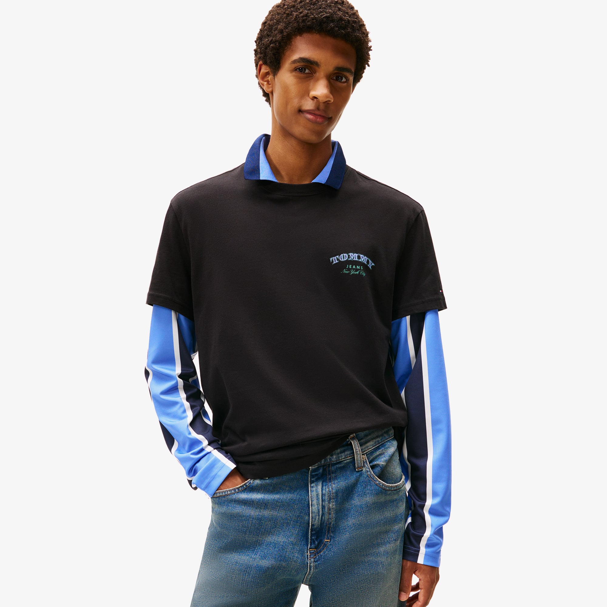  Tommy Hilfiger Regular Dollar Stack Erkek Siyah T-Shirt