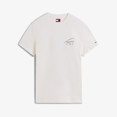 Tommy Hilfiger Signature Erkek Beyaz T-Shirt