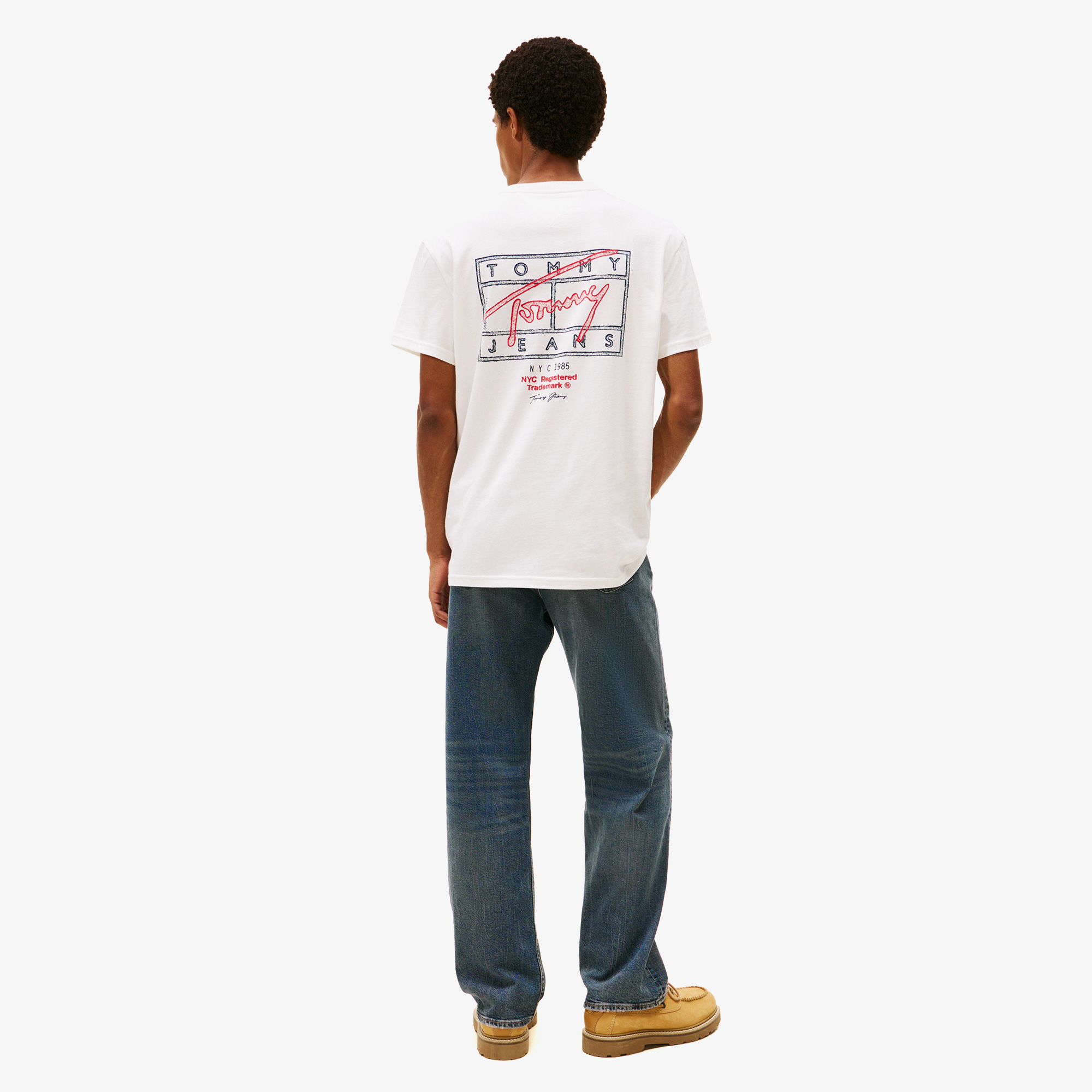 Tommy Hilfiger Signature Erkek Beyaz T-Shirt