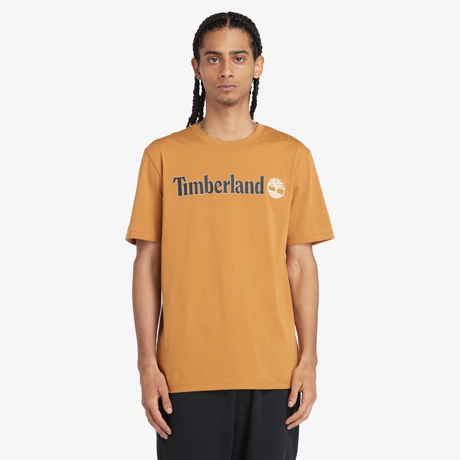  Timberland Kennebec River Linear Logo Short Sleeve Erkek Kahverengi T-Shirt