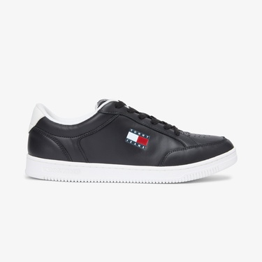  Tommy Hilfiger Cupsole Deri Erkek Siyah Spor Ayakkabı
