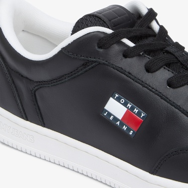  Tommy Hilfiger Cupsole Deri Erkek Siyah Spor Ayakkabı