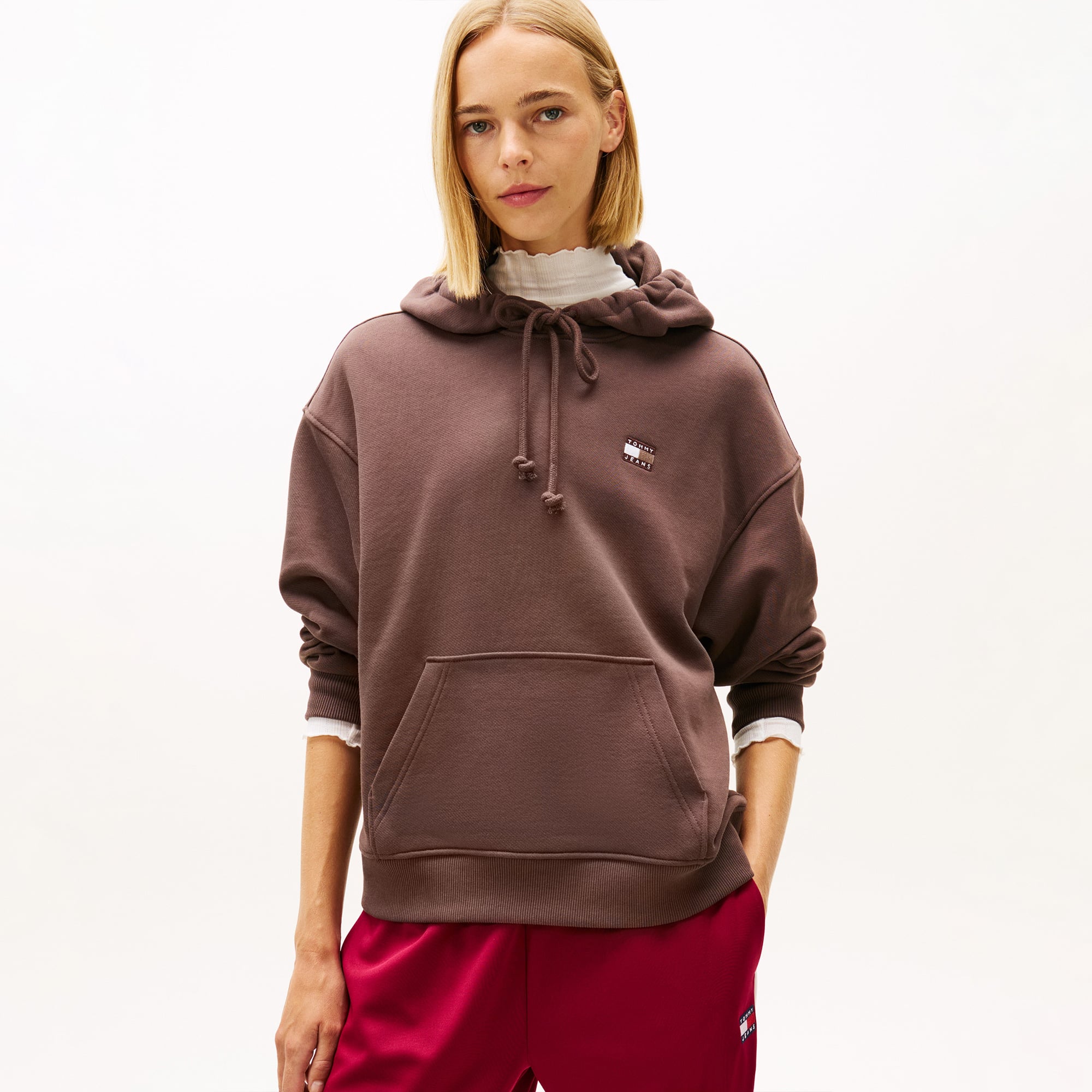 Tommy Hilfiger Bxy Badge Kadın Kahverengi Sweatshirt