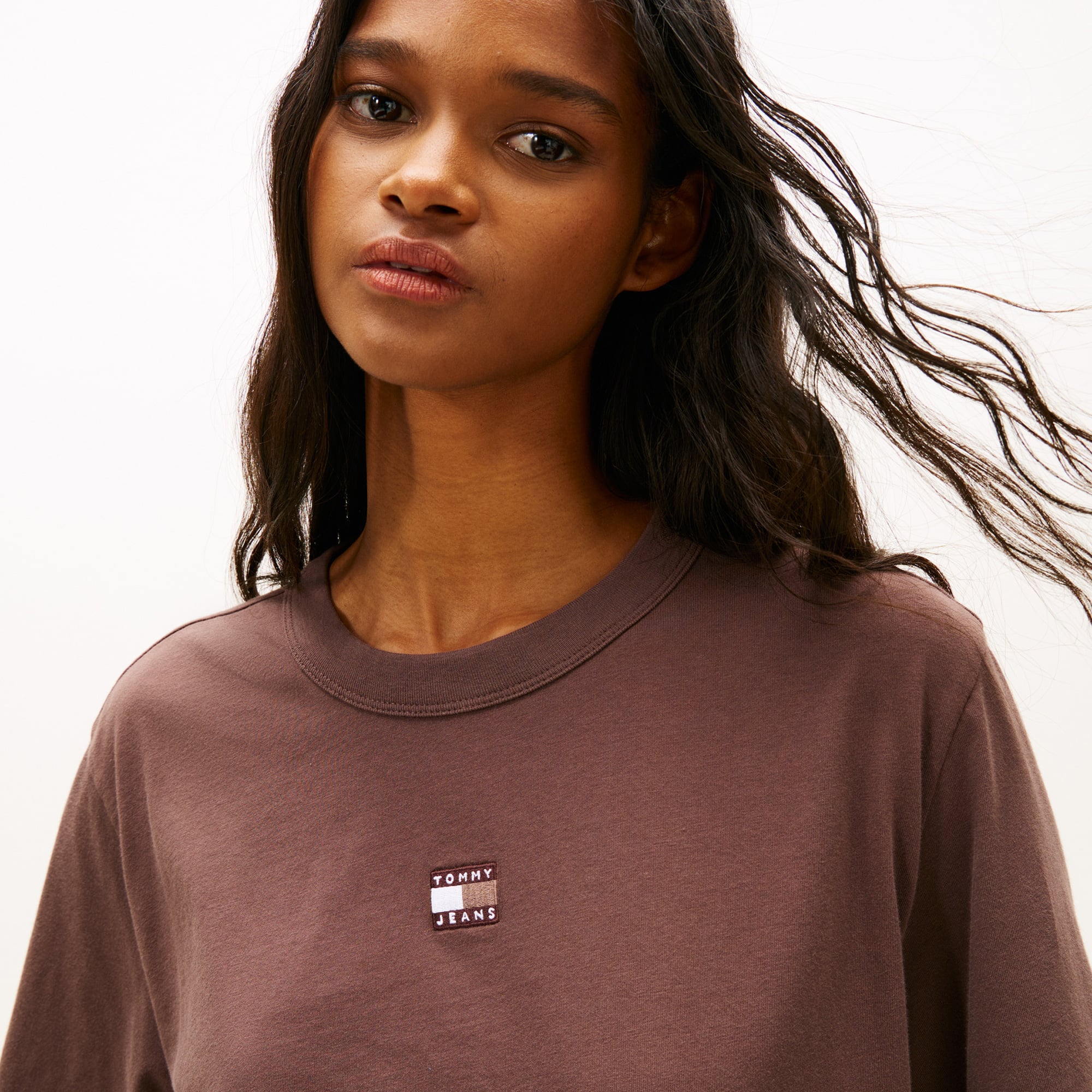 Tommy Hilfiger Bxy Badge Kadın Kahverengi T-Shirt