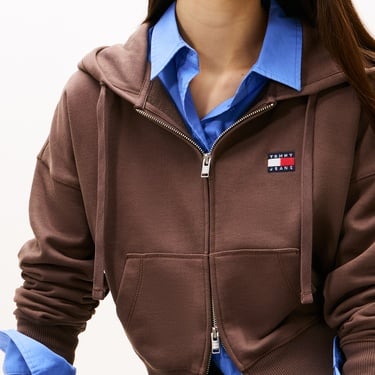  Tommy Hilfiger Badge Kadın Kahverengi Eşofman Üstü