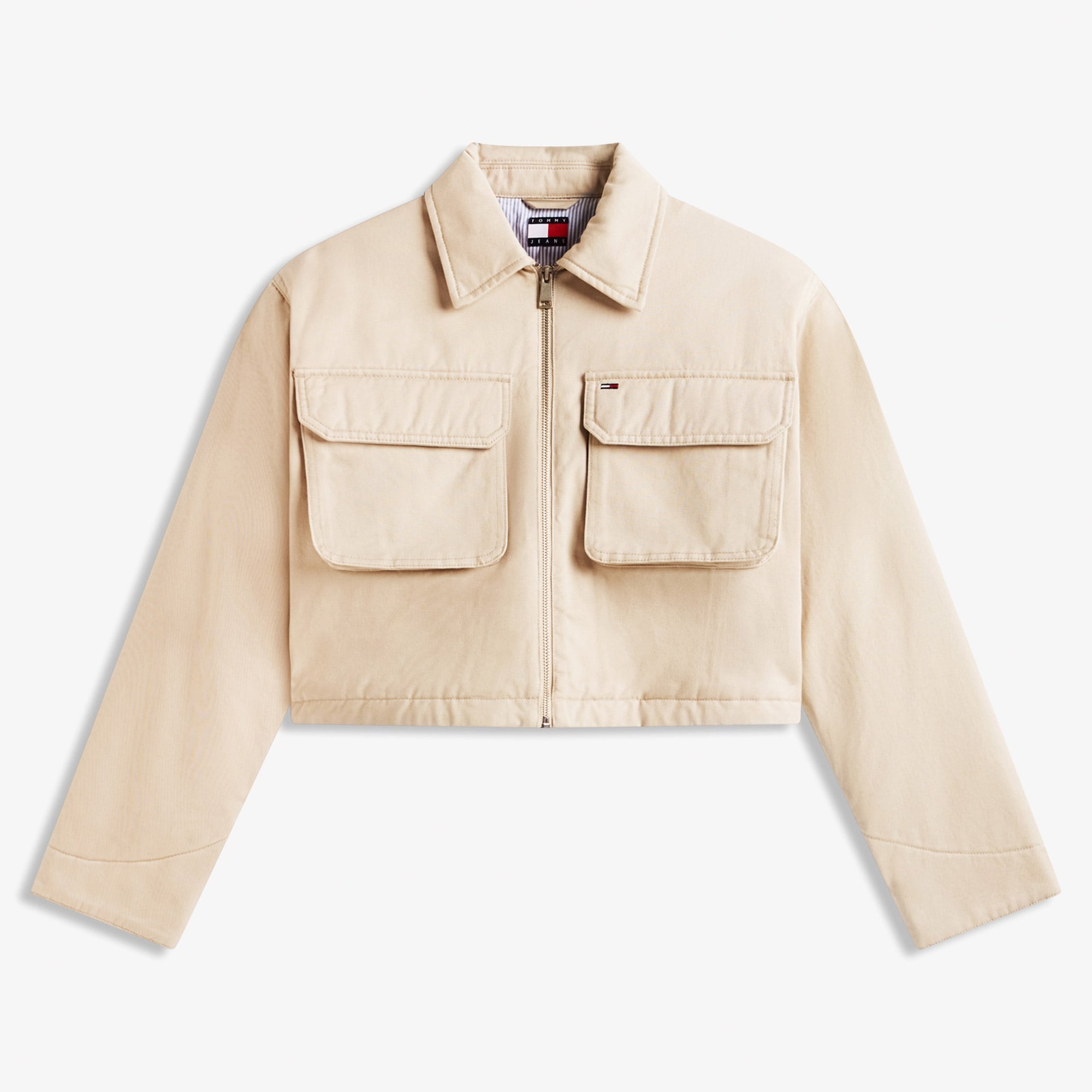 Tommy Hilfiger Cropped Workwear Kadın Bej Ceket