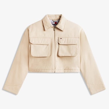  Tommy Hilfiger Cropped Workwear Kadın Bej Ceket