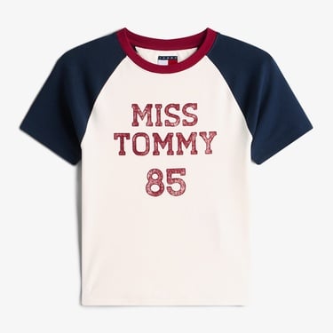  Tommy Hilfiger Slim Fit Miss Tommy Kadın Beyaz T-Shirt