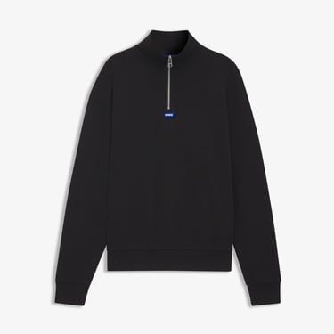  Hugo Neeler Half Zip Erkek Siyah Sweatshirt