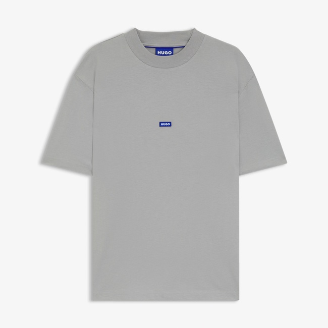  Hugo Boss Logo Patch Erkek Gri T-Shirt
