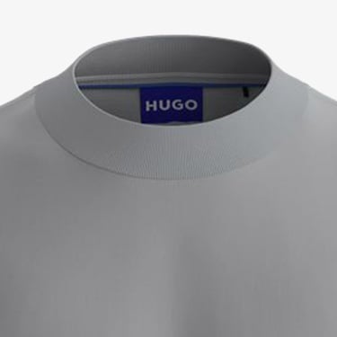  Hugo Boss Logo Patch Erkek Gri T-Shirt