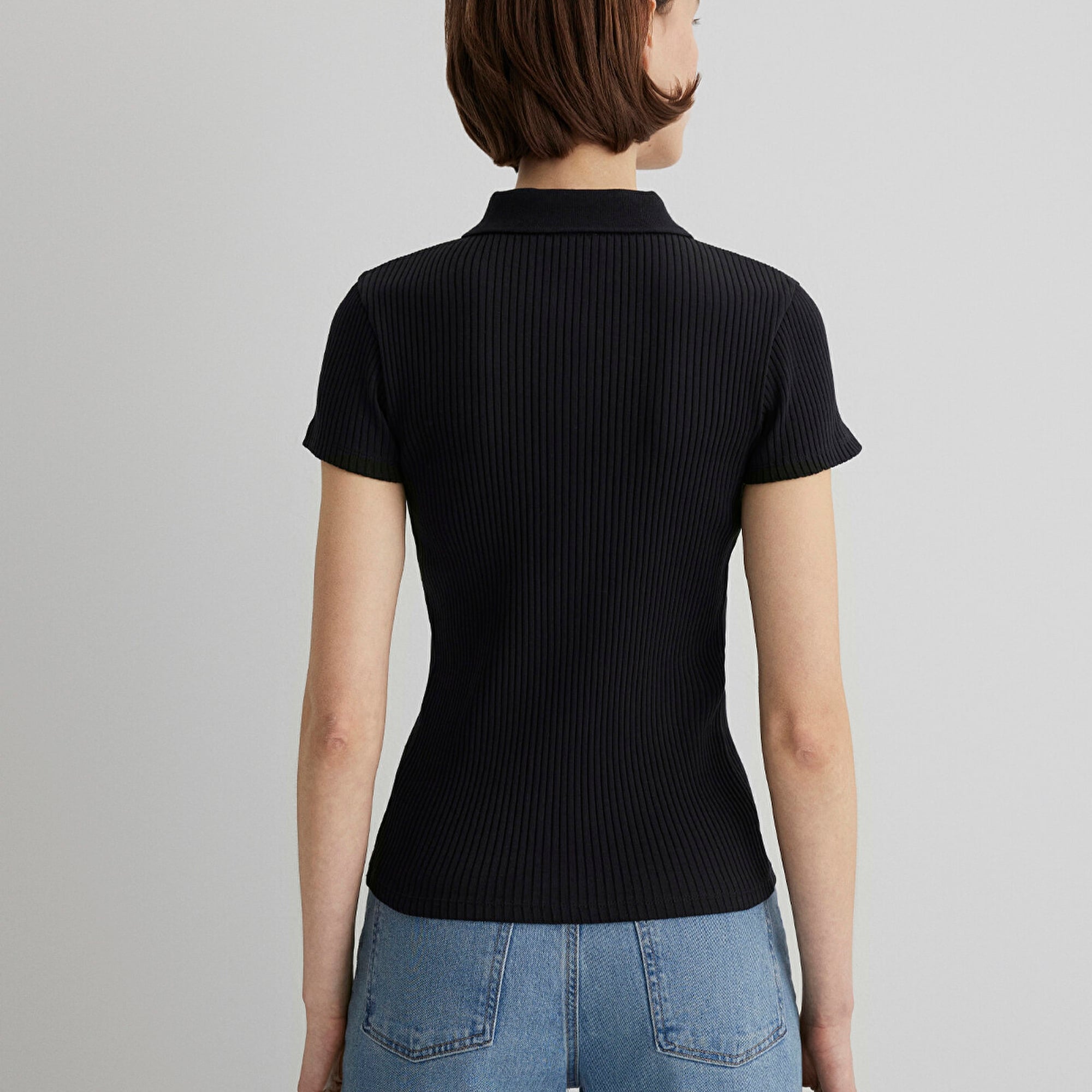 Mavi Siyah Polo Tişört Fitted / Vücuda Oturan Kesim 1613120-900