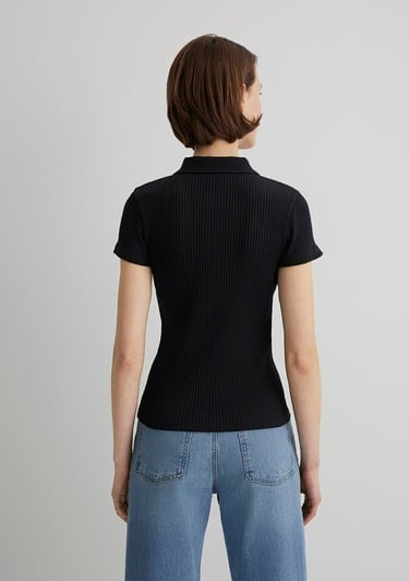  Mavi Siyah Polo Tişört Fitted / Vücuda Oturan Kesim 1613120-900