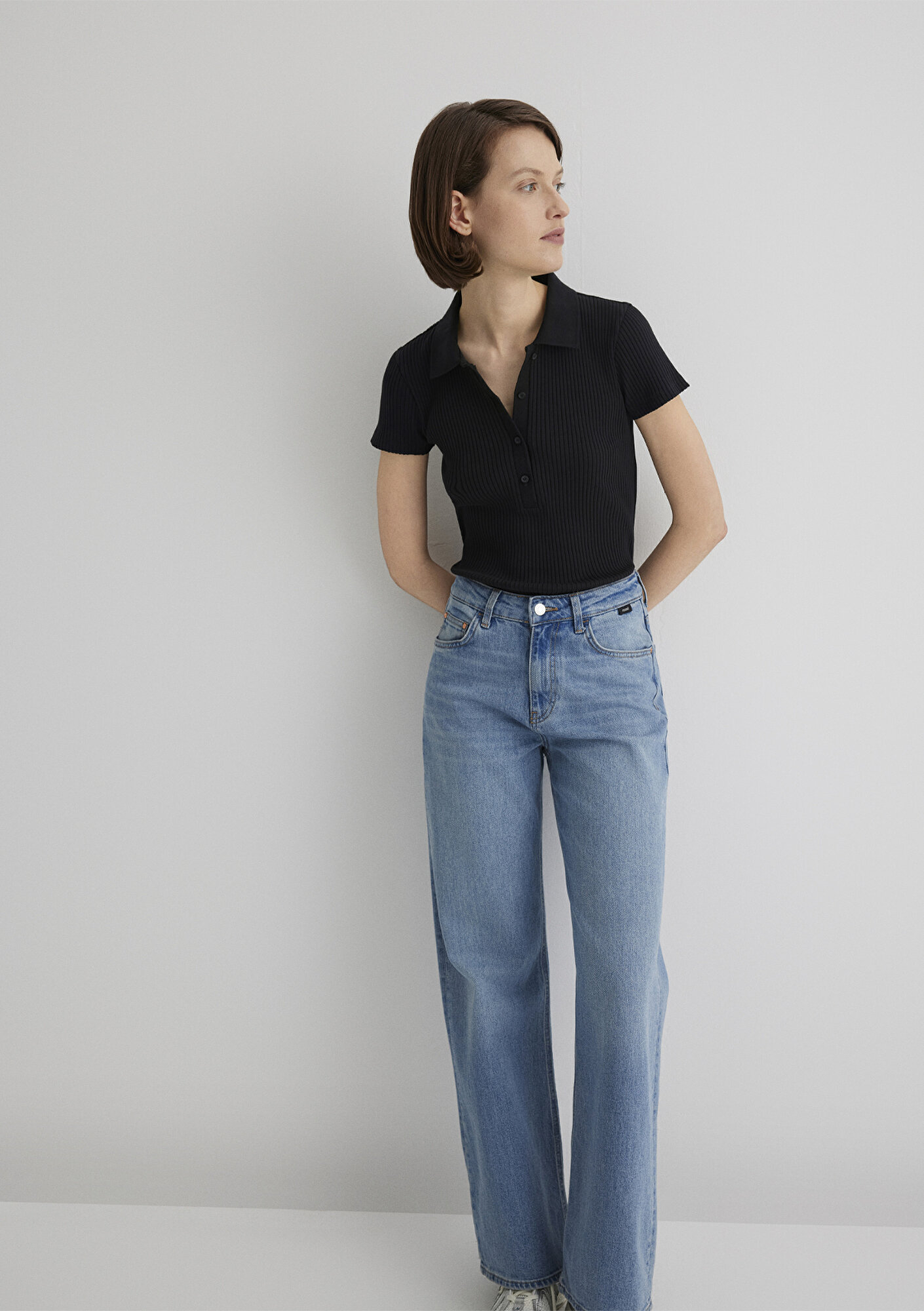  Mavi Siyah Polo Tişört Fitted / Vücuda Oturan Kesim 1613120-900