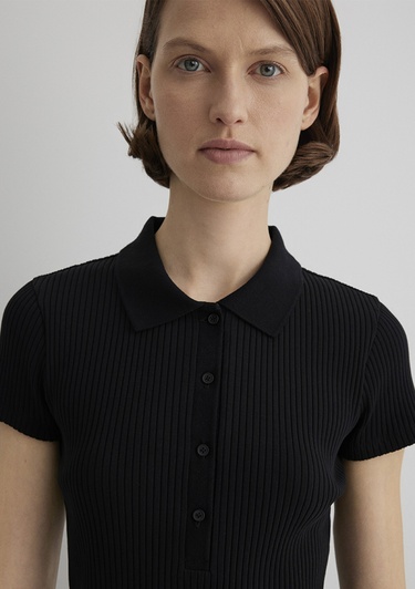  Mavi Siyah Polo Tişört Fitted / Vücuda Oturan Kesim 1613120-900