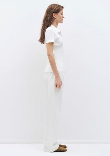  Mavi Ekru Polo Tişört Fitted / Vücuda Oturan Kesim 1613120-70057