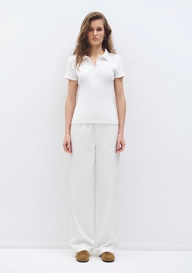  Mavi Ekru Polo Tişört Fitted / Vücuda Oturan Kesim 1613120-70057