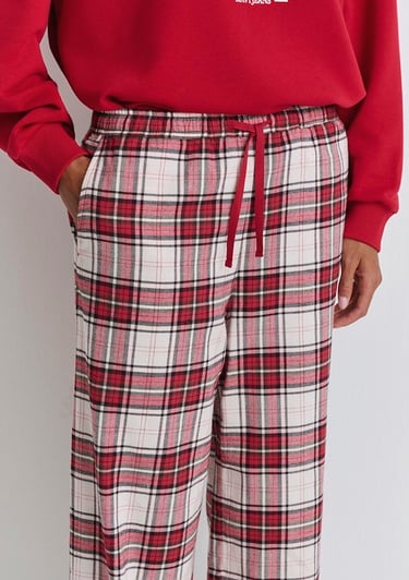  Mavi Yılbaşı Temalı Ekose Pantolon 1011168-80638