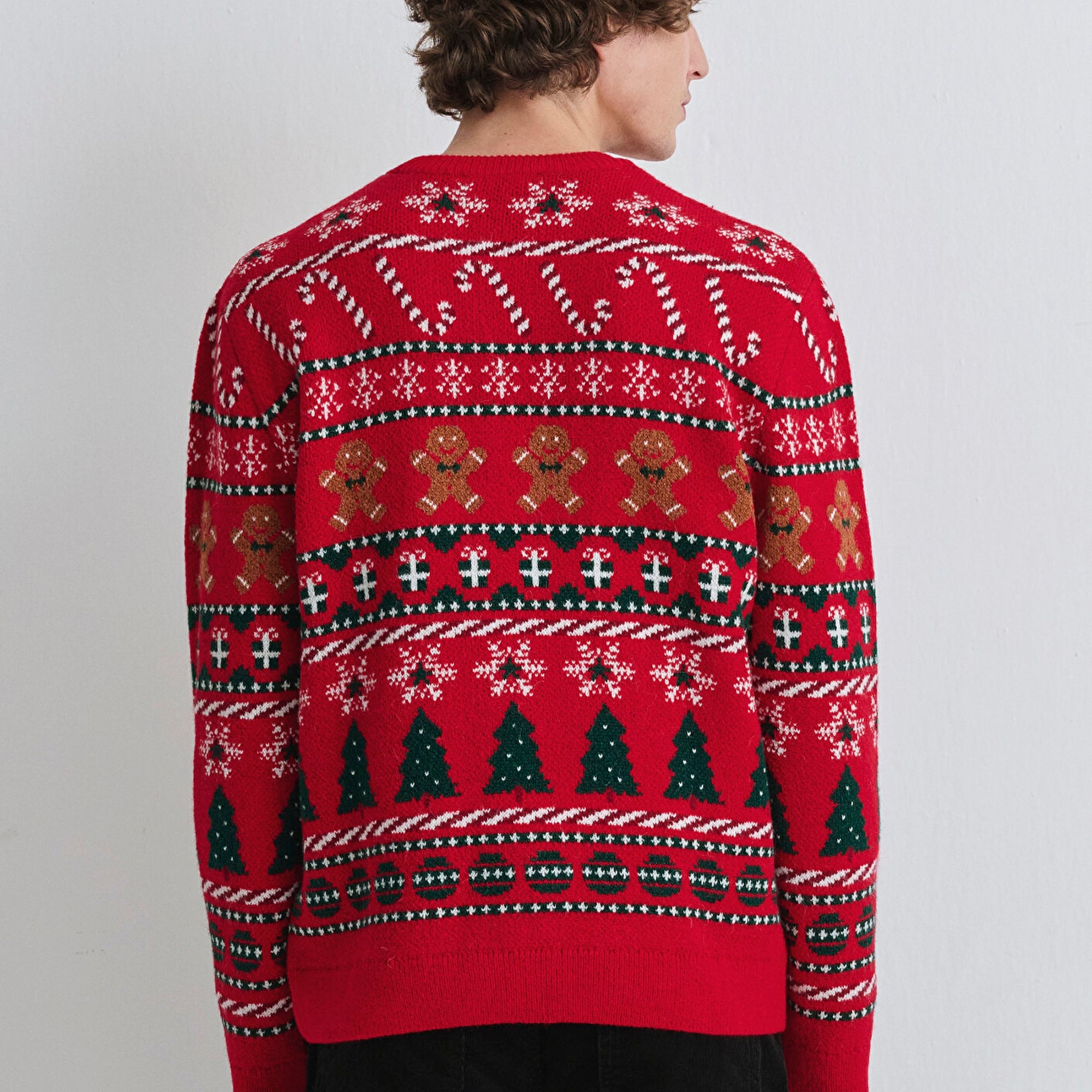 Mavi Yılbaşı Temalı Kırmızı Kazak Regular Fit / Normal Kesim 0710403-85905