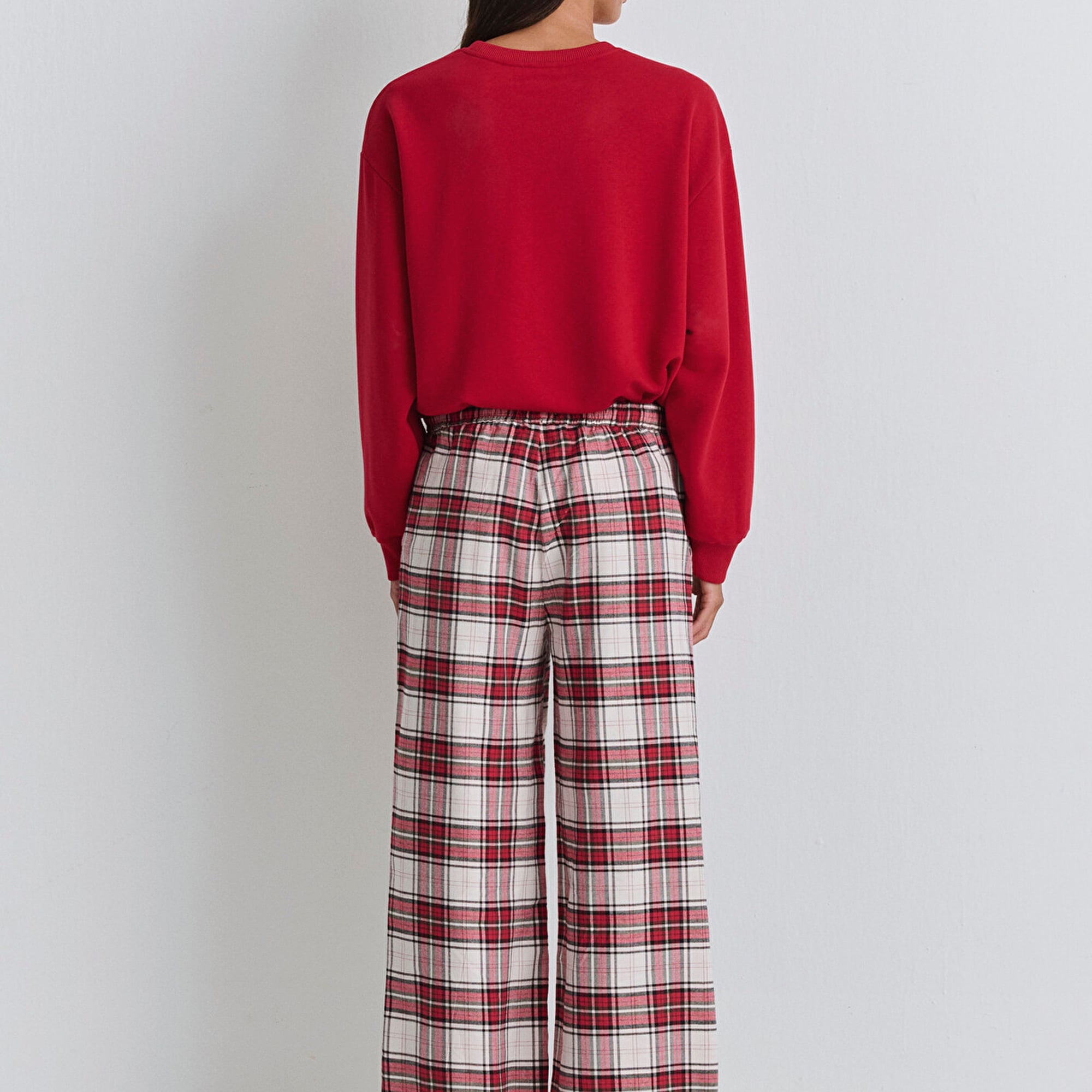 Mavi Yılbaşı Temalı Ekose Pantolon 1011168-80638