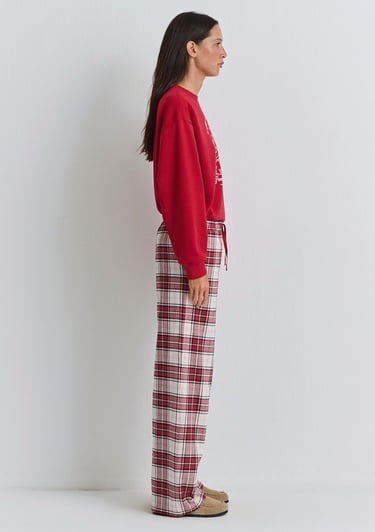  Mavi Yılbaşı Temalı Ekose Pantolon 1011168-80638