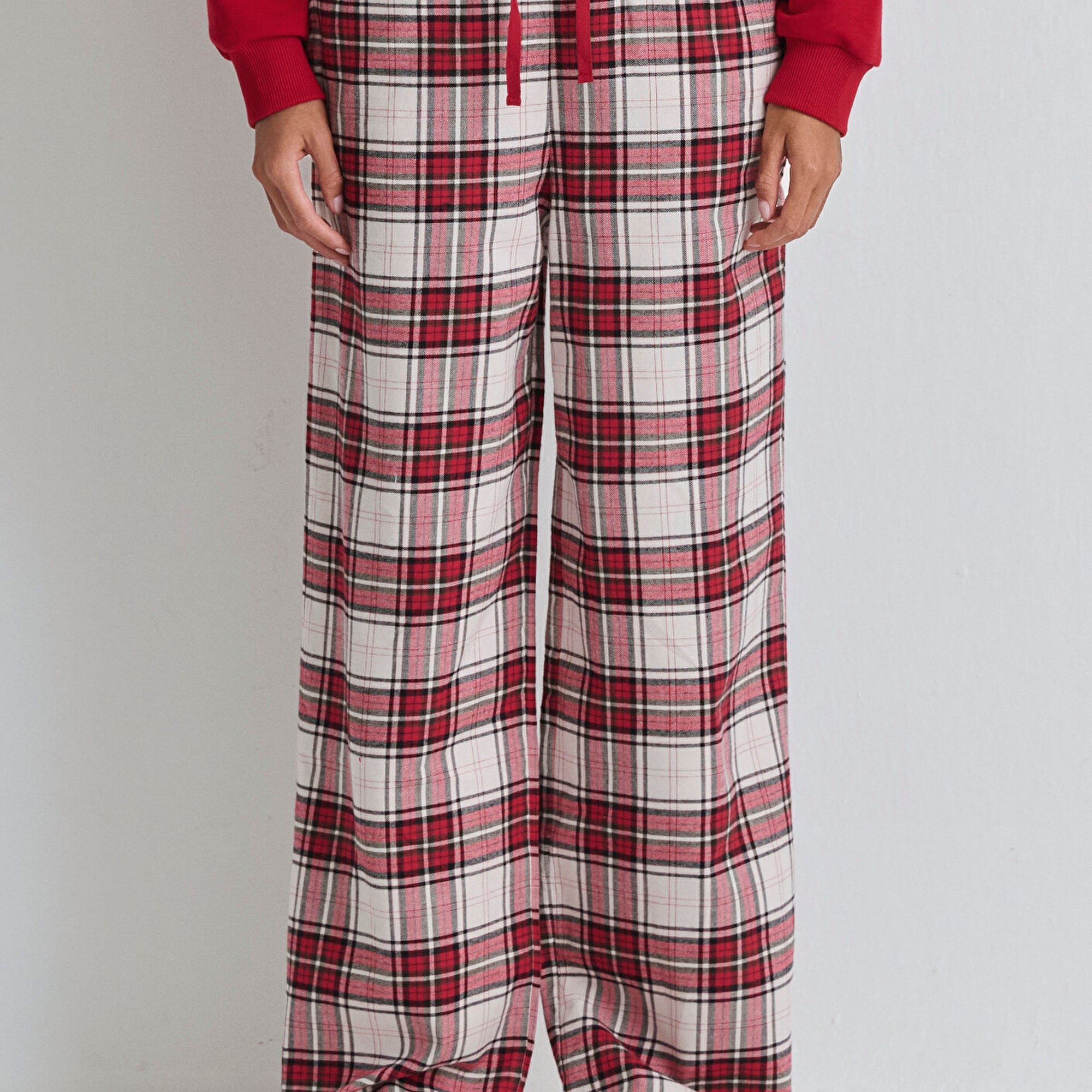 Mavi Yılbaşı Temalı Ekose Pantolon 1011168-80638