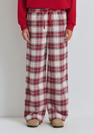  Mavi Yılbaşı Temalı Ekose Pantolon 1011168-80638