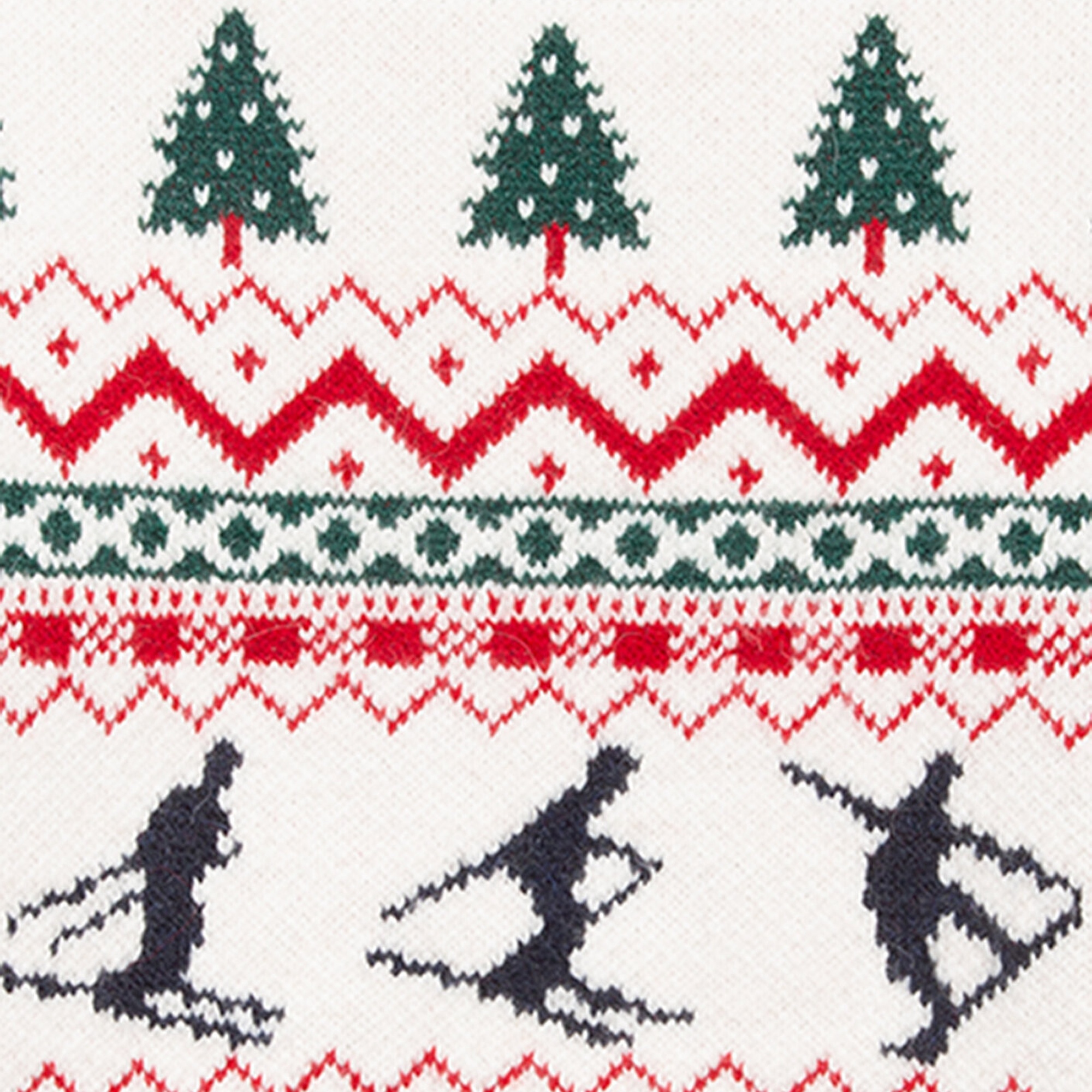 Mavi Yılbaşı Temalı Ekru Kazak Loose Fit / Bol Rahat Kesim 1710860-70057