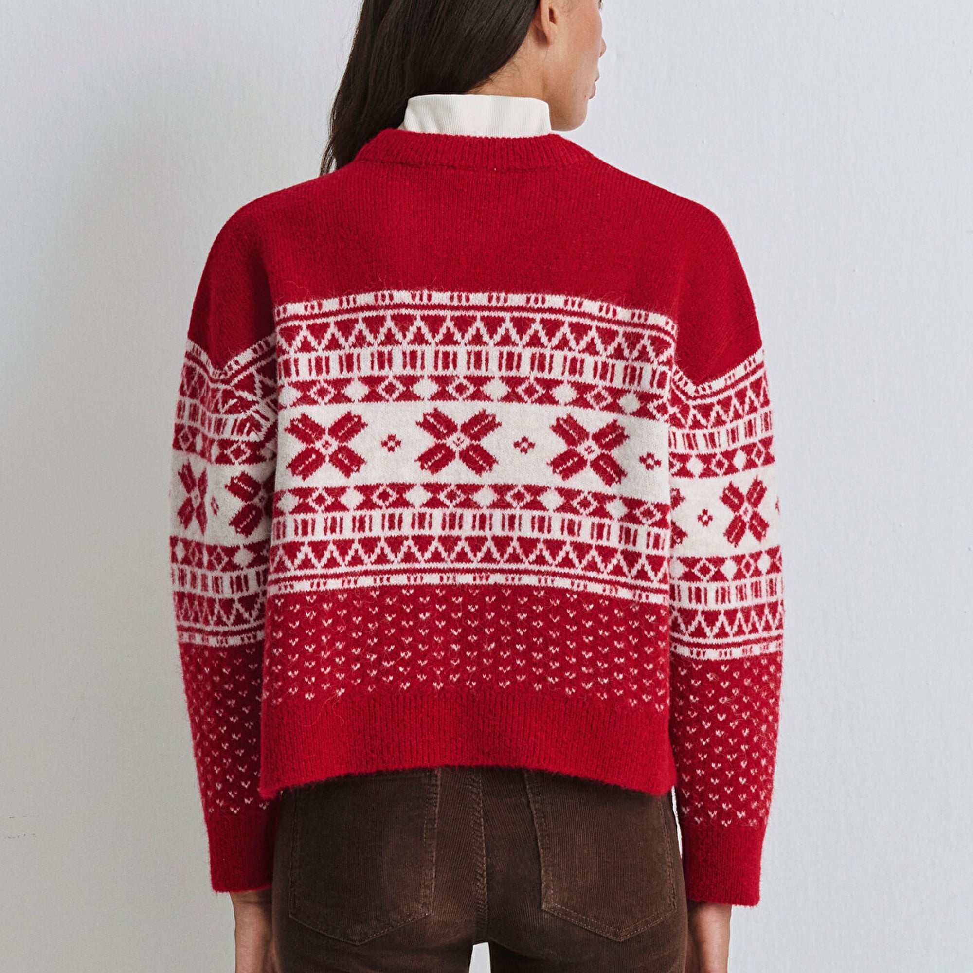 Mavi Yılbaşı Temalı Kırmızı Kazak Loose Fit / Bol Rahat Kesim 1710869-70057