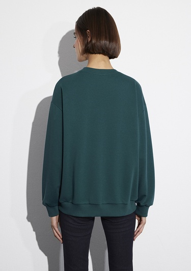  Mavi Yılbaşı Temalı Yeşil Sweatshirt 1S10500-71932