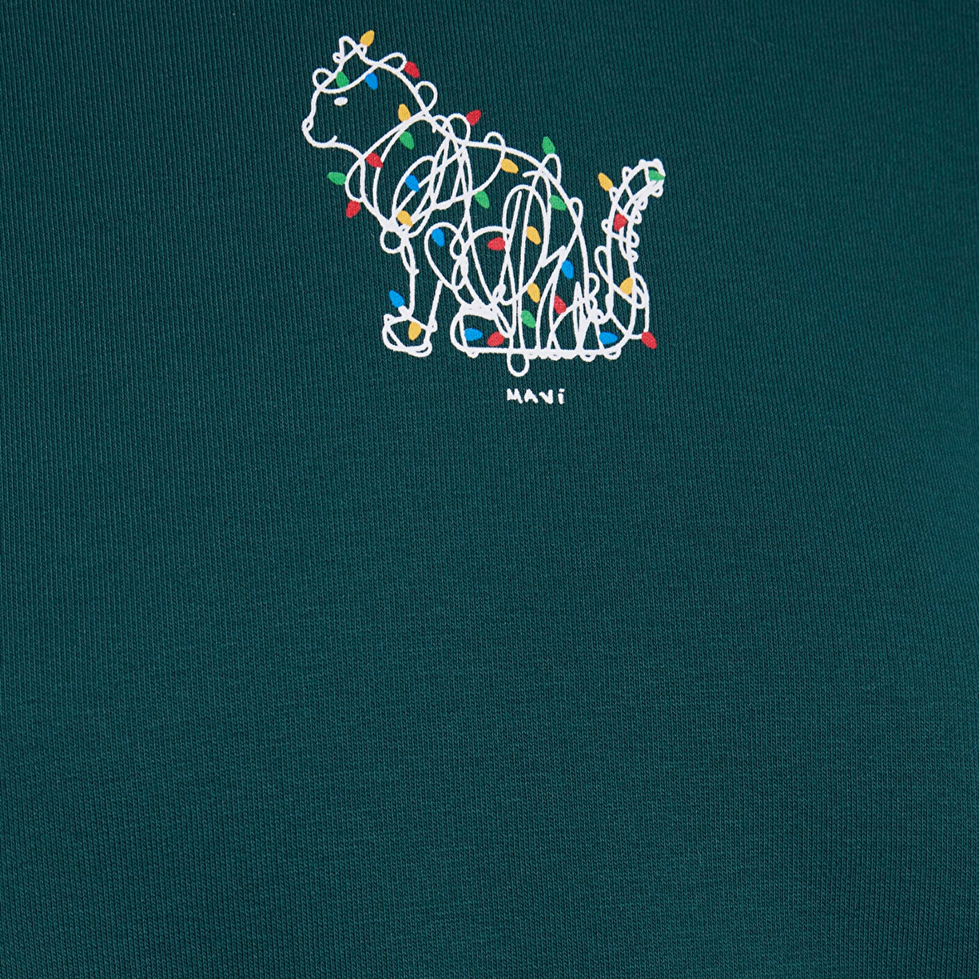 Mavi Yılbaşı Temalı Yeşil Sweatshirt 1S10500-71932