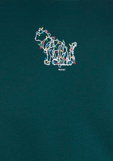  Mavi Yılbaşı Temalı Yeşil Sweatshirt 1S10500-71932