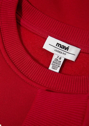  Mavi Yılbaşı Temalı Kırmızı Sweatshirt 7S10180-70390