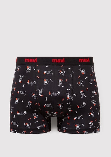  Mavi Yılbaşı Temalı Baskılı Boxer 0912176-900